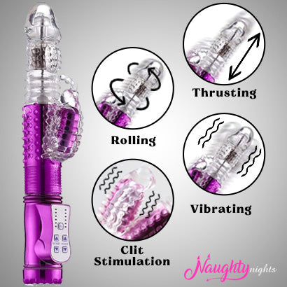 Rechargeable Jack Rabbit Thrusting Dildo Vibrator